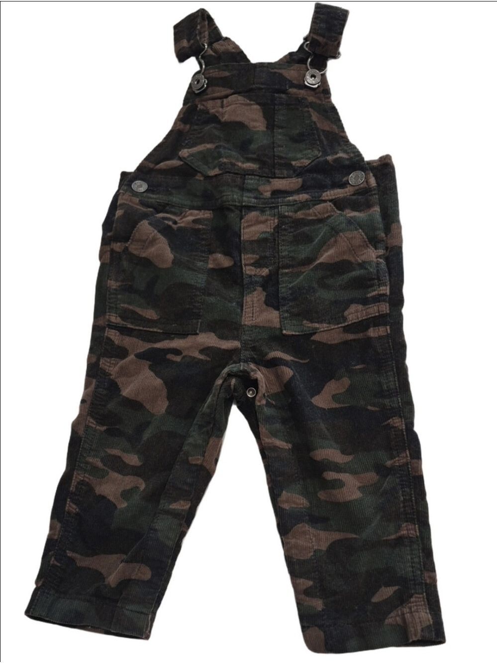 GAP Baby Camo Corduroy Overalls in Green and Brown